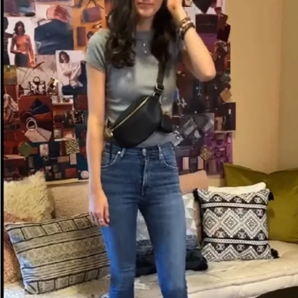 Navy Hobo Fern Leather Belt Bag - Picture 2 of 15